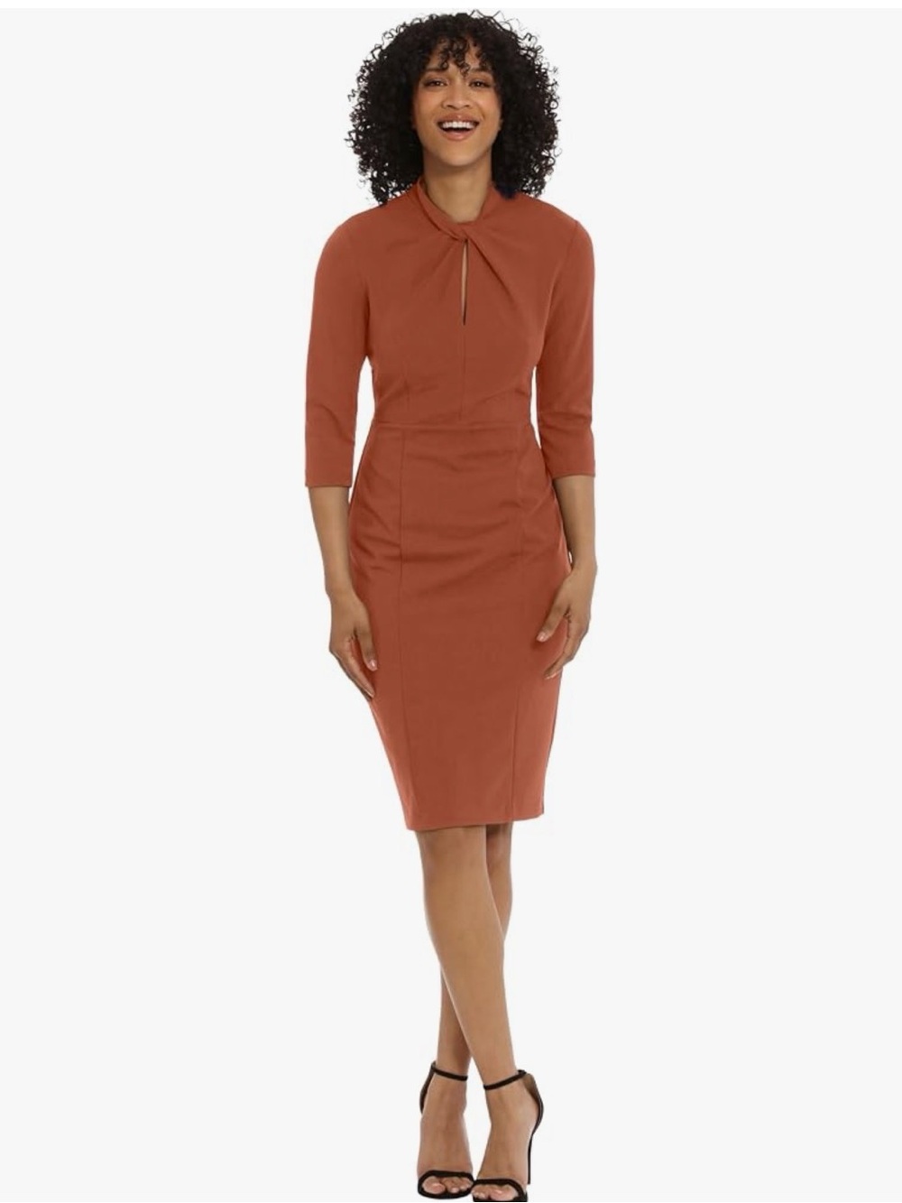Donna Morgan Women's Women's Knotted Crepe Sheath Dress